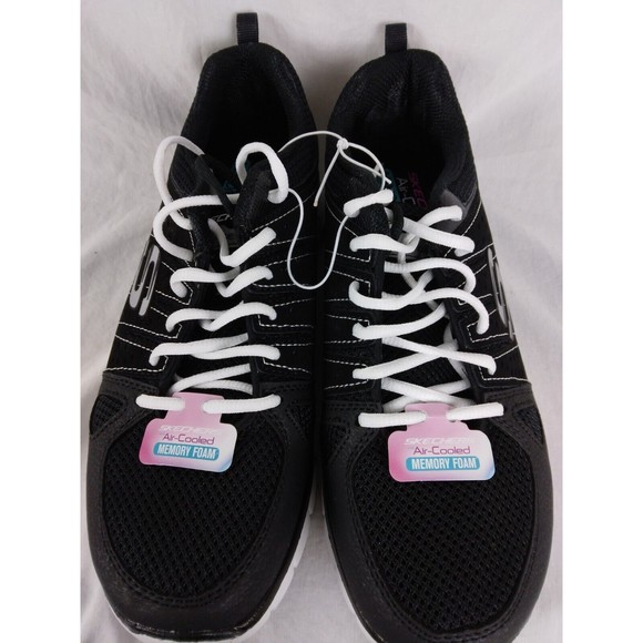 Skechers Synergy Look Book 11963S Black Running Shoes Sneakers Womens Size 9 - Picture 3 of 12